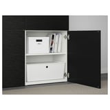 BESTÅ Combinaison rangement portes, blanc/Laxviken noir, 120x42x193 cm