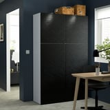 BESTÅ Combinaison rangement portes, blanc/Laxviken noir, 120x42x193 cm