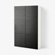 BESTÅ Combinaison rangement portes, blanc/Laxviken noir, 120x42x193 cm