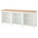 Option : BESTÅ Combinaison rangement portes, blanc/Ostvik/Kabbarp blanc verre transparent, 180x42x76 cm