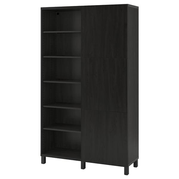 BESTÅ Combinaison rangement portes, brun noir/Lappviken/Stubbarp brun noir, 120x42x202 cm