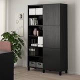 BESTÅ Combinaison rangement portes, brun noir/Lappviken/Stubbarp brun noir, 120x42x202 cm