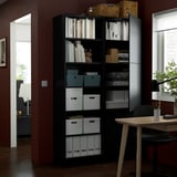 BESTÅ Combinaison rangement portes, brun noir/Lappviken/Stubbarp brun noir, 120x42x202 cm