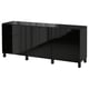 Option : BESTÅ Combinaison rangement portes, brun noir/Selsviken brillant/noir, 180x42x75 cm