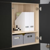 BESTÅ Combinaison rangement portes, effet chêne blanchi/Laxviken noir, 120x42x193 cm