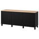 Option : BESTÅ Combinaison rangement portes, noir/Lappviken/Stubbarp noir, 180x42x76 cm