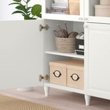 BESTÅ Combinaison rangement ptes vitrées, blanc Smeviken/Ostvik blanc verre transparent, 120x42x202 cm