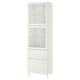 Option : BESTÅ Combinaison rangement ptes vitrées, blanc Smeviken/Ostvik/Kabbarp blanc verre transparent, 60x42x202 cm