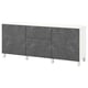 Option : BESTÅ Combinaison rangement tiroirs, blanc Bergsviken/Stubbarp/noir marbré, 180x42x74 cm