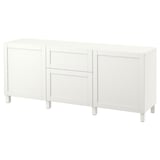 BESTÅ Combinaison rangement tiroirs, blanc/Hanviken/Stubbarp blanc, 180x42x74 cm