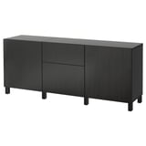 BESTÅ Combinaison rangement tiroirs, brun noir/Lappviken/Stubbarp brun noir, 180x42x74 cm