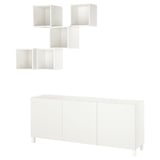 BESTÅ / EKET Combinaison TV/rangement, blanc/Lappviken/Stubbarp, 180x42x220 cm