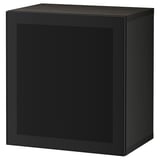 BESTÅ Étagère avec porte, brun noir/Mörtviken noir, 60x42x64 cm