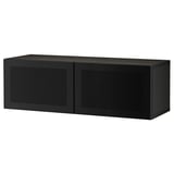 BESTÅ Étagère avec portes, brun noir/Mörtviken noir, 120x42x38 cm