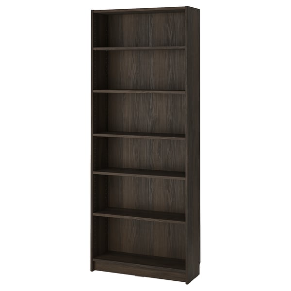 BILLY Bibliothèque, brun foncé motif chêne, 80x28x202 cm