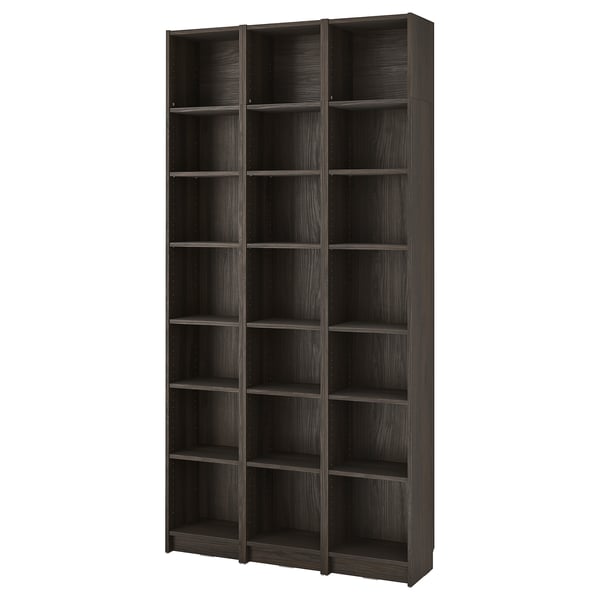 BILLY Combinaison bibliothèque+surmeubles, brun foncé motif chêne, 120x28x237 cm