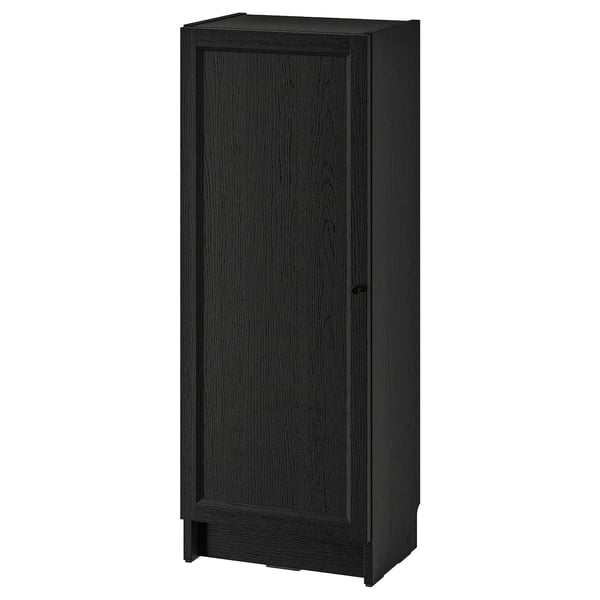 BILLY / OXBERG Bibliothèque avec porte, noir motif chêne, 40x30x106 cm