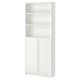 BILLY / OXBERG Bibliothèque avec portes, blanc, 80x30x202 cm