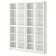 BILLY / OXBERG Bibliothèque, blanc/verre, 160x30x202 cm