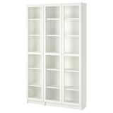 BILLY / OXBERG Bibliothèque vitrée, blanc, 120x30x202 cm