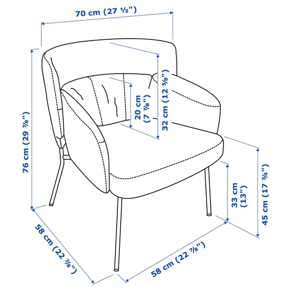 BINGSTA Fauteuil, Vissle jaune foncé/Kabusa jaune foncé