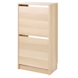 BISSA range-chaussures à 2 casiers, blanc, 49x28x93 cm (191/4x11x365/8
