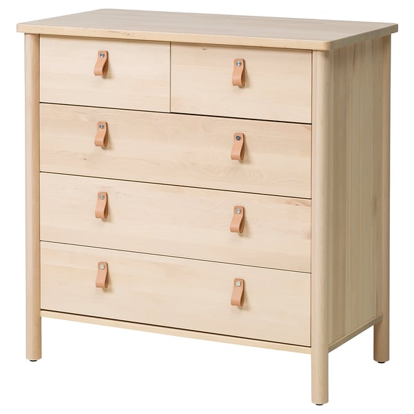 BJÖRKSNÄS Commode 5 tiroirs, bouleau, 90x90 cm