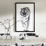 BJÖRKSTA Image avec cadre, tigre/noir, 78x118 cm