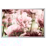 BJÖRKSTA Image avec cadre, tulipes rose clair/couleur aluminium, 118x78 cm