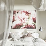 BJÖRKSTA Image avec cadre, tulipes rose clair/noir, 118x78 cm