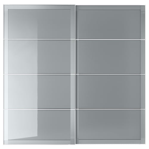 BJÖRNÖYA Jeu 2 ptes coul, gris effet teinté, 200x201 cm