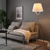 BLÄNKFYR Lampadaire, nickelé