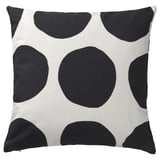 BLÅMUNKAR Housse de coussin, blanc/noir/motif à pois, 50x50 cm
