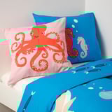 BLÅVINGAD Housse de coussin, motif pieuvre/rose, 50x50 cm