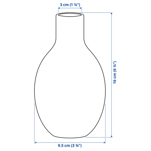 BLODBJÖRK Vase, jaune, 16 cm