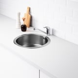 BOHOLMEN Évier intégré, 1 bac, acier inoxydable, 45 cm