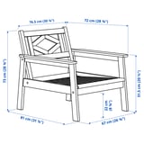BONDHOLMEN Fauteuil, extérieur, blanc/beige/Järpön/Duvholmen anthracite