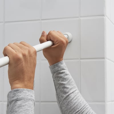BOTAREN Tringle à rideau de douche, blanc, 70-120 cm