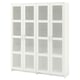 BRIMNES Combinaison rangement ptes vitrées, blanc, 160x35x190 cm