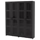 Option : BRIMNES Combinaison rangement ptes vitrées, noir, 160x35x190 cm