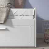 BRIMNES Lit banquette 2p (struct + matelas), blanc/Åfjäll mi-ferme, 80x200 cm