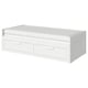 Option : BRIMNES Lit banquette 2p (struct + matelas), blanc/Åfjäll mi-ferme, 80x200 cm