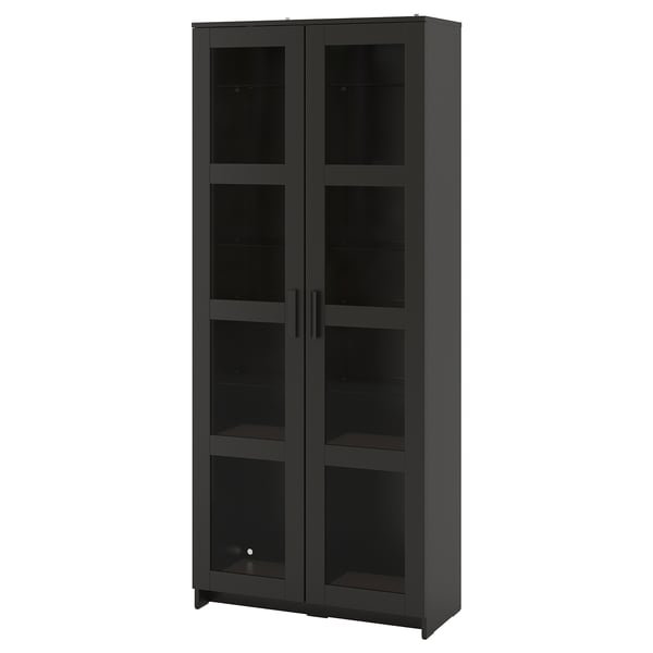 BRIMNES Vitrine, noir, 80x190 cm