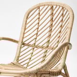 BROBOCK / BJÖRKTRAST Fauteuil avec coussin, rotin blanc/noir