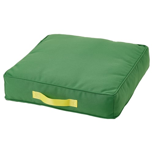 BRÖGGAN Coussin/pouf, intérieur/extérieur vert, 45x45 cm