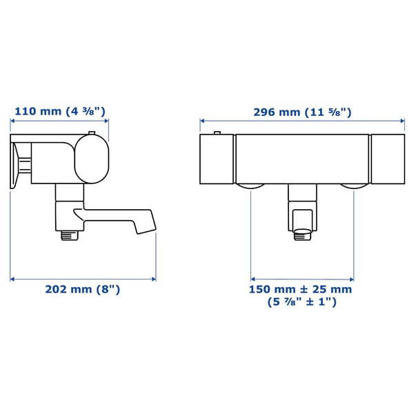 BROGRUND Mitigeur thermo pr douche/bain, chromé, 150 mm