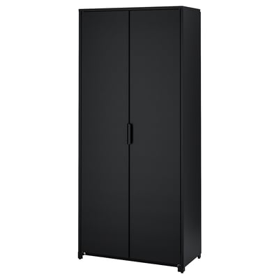 RUNMARÖ Armoire avec portes, gris foncé intérieur/extérieur