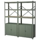 Option : BROR Étagère avec rangement, gris vert/contreplaqué de pin, 170x40x190 cm