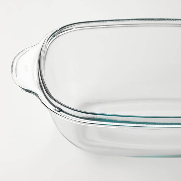 BUREN Plat service/four couvercle, verre transparent, 42x26 cm