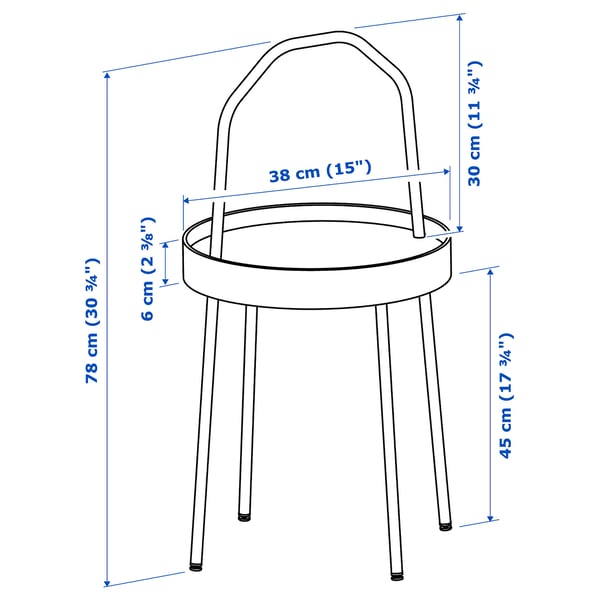 BURVIK Table d'appoint, noir, 38 cm